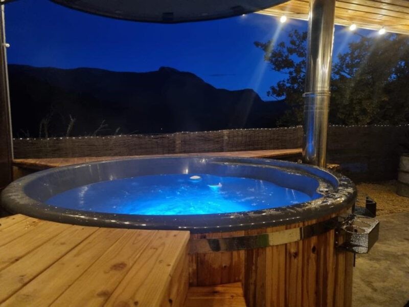 bain nordique éclairé par des LEDs