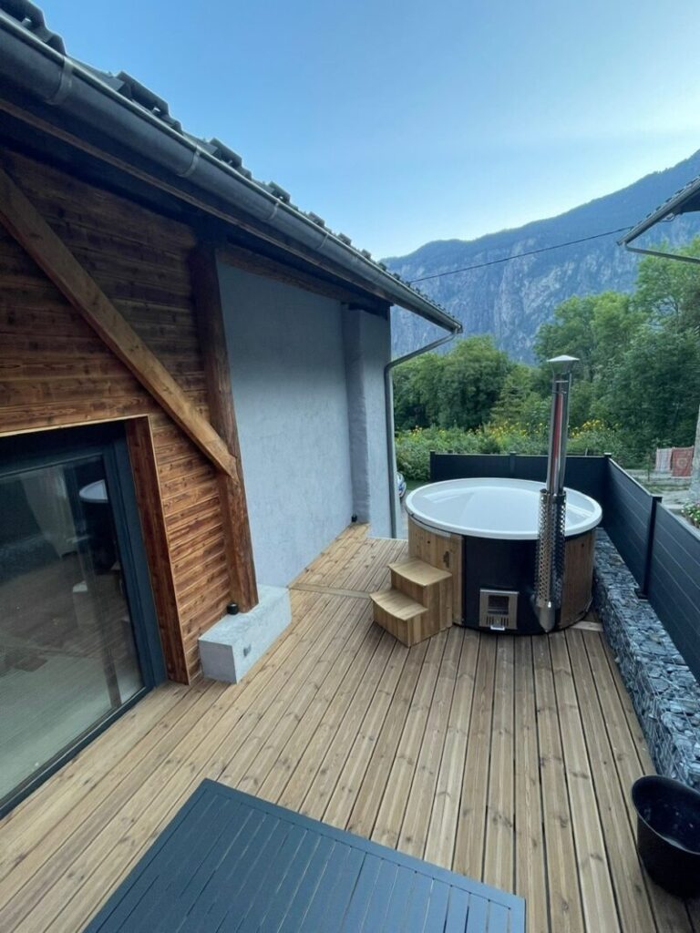 bain nordique dans un chalet